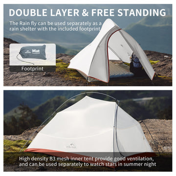 Naturehike Cloud-Up interior with ventilation window reducing condensation during use.