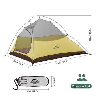 Naturehike Cloud-Up outer-layer-nylon provides privacy and wind protection.