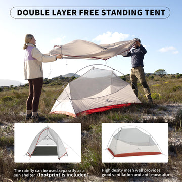 Naturehike Cloud Up Pro double layer design promotes airflow while keeping rain out