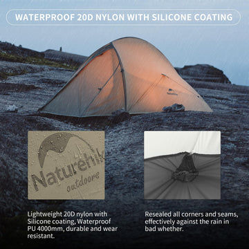 Naturehike Cloud Up Pro footprint and vestibule ready for gear storage.