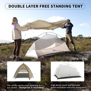 Naturehike Cloud Up Pro interior with two-layer design for improved airflow.