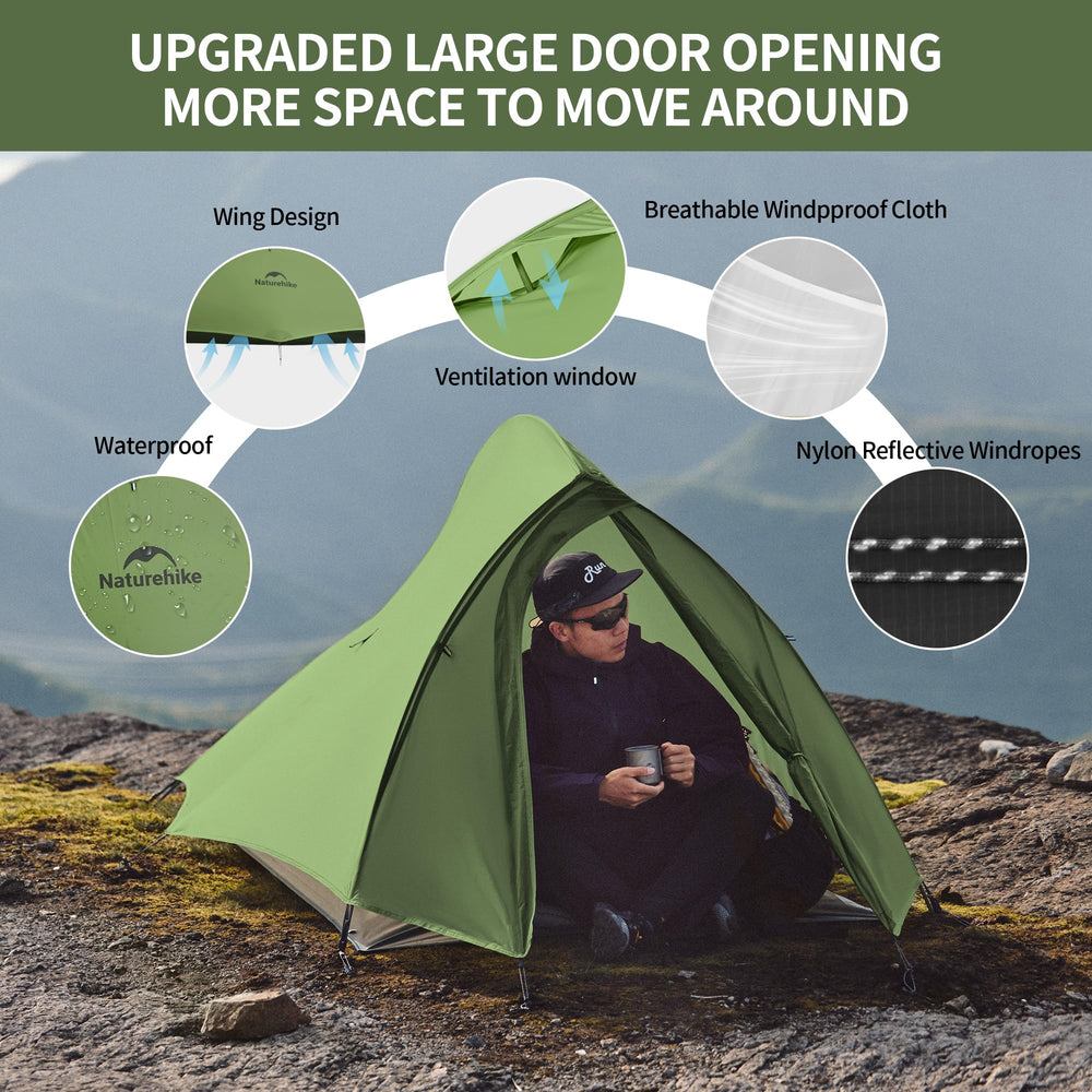 Naturehike Cloud Up Pro footprint included for quick ground protection.