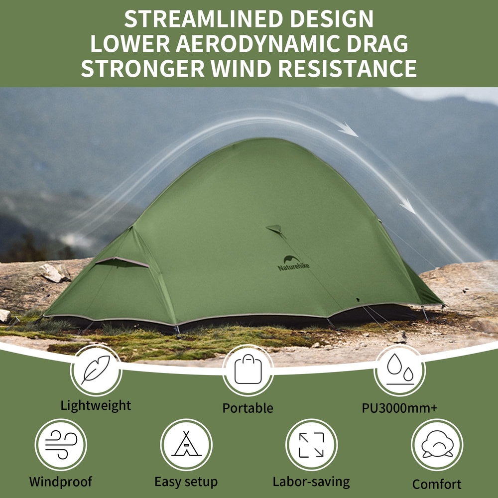 Naturehike Cloud Up Pro packed in compact carry bag for backpacking.