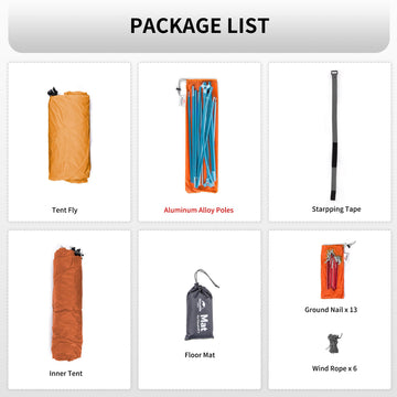 Naturehike Cloud-Up rainfly and stakes enable quick, weather-ready shelter.