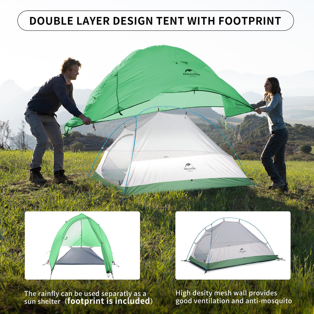 Naturehike Cloud-Up waterproof fabric keeps you dry during rain.
