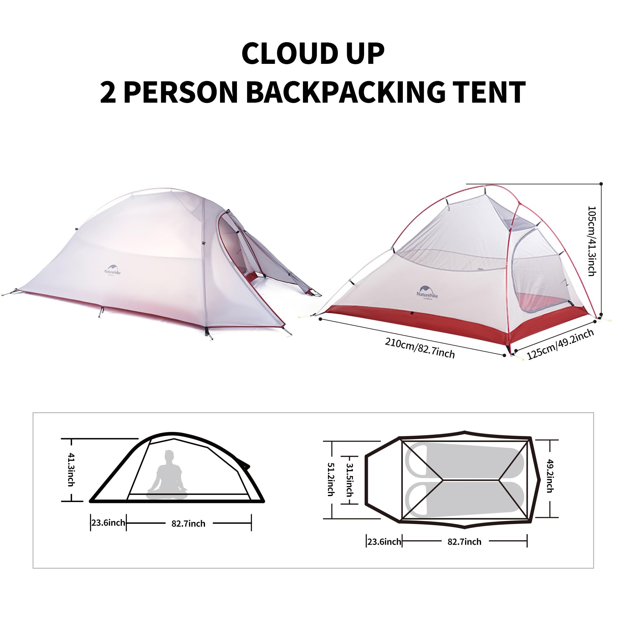 Naturehike Cloud-Up waterproof seams keep interior dry in rain