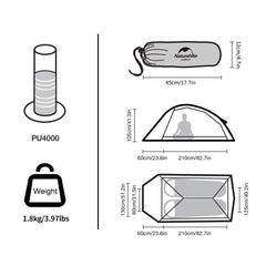 Naturehike Cloud-Up waterproof-shell shows 4000mm+ protection in wet conditions.