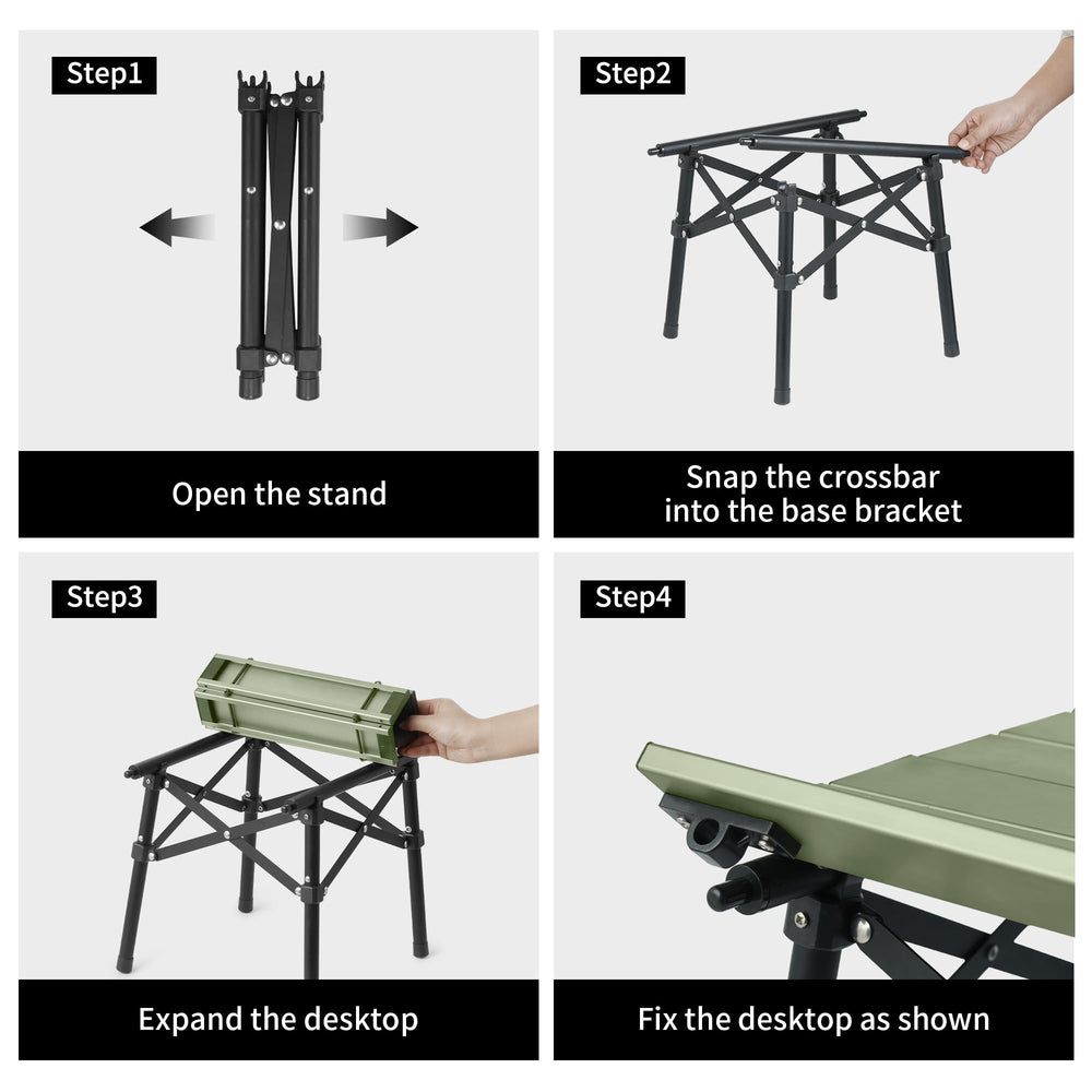 Naturehike cross-structure table supports up to 110 lbs for stable meals