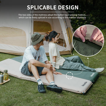 Naturehike double-pad join shows larger sleeping surface for two.