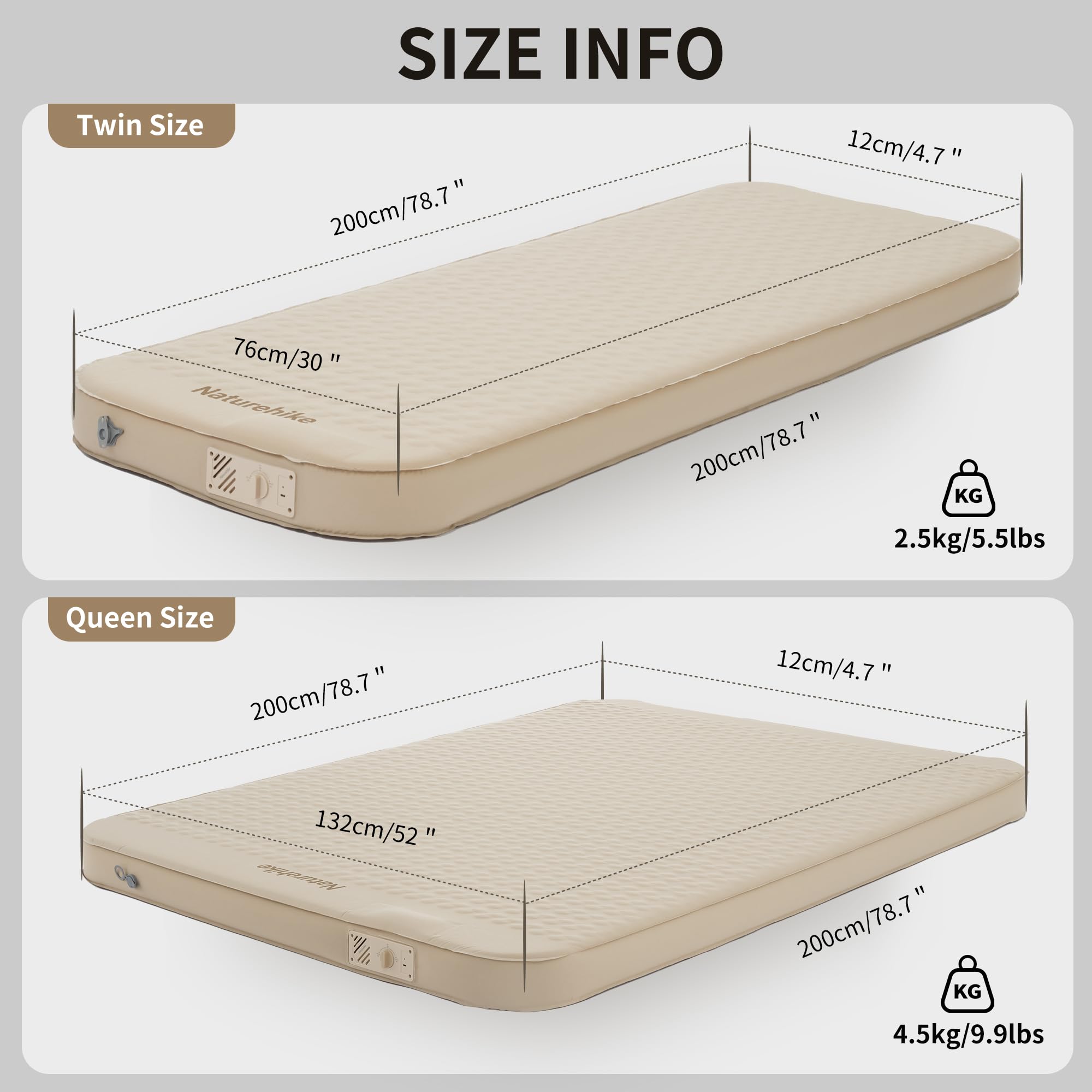 Naturehike double-size 200x132 cm sleeping pad offers room for two