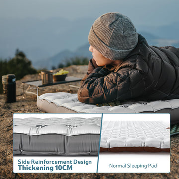 Naturehike dual-vent valve closeup emphasizes easy inflation and quick deflation.