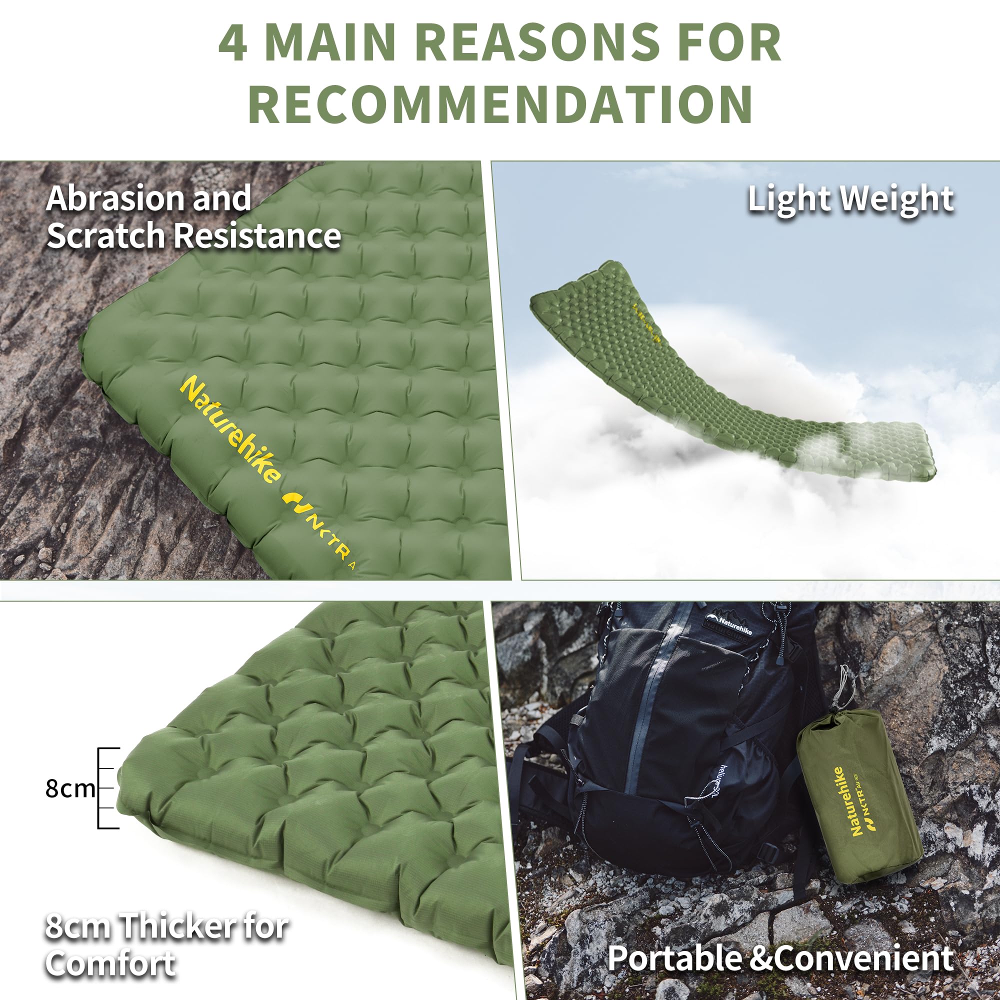 Naturehike dual-vent valve design allows controlled inflation and quick deflation.