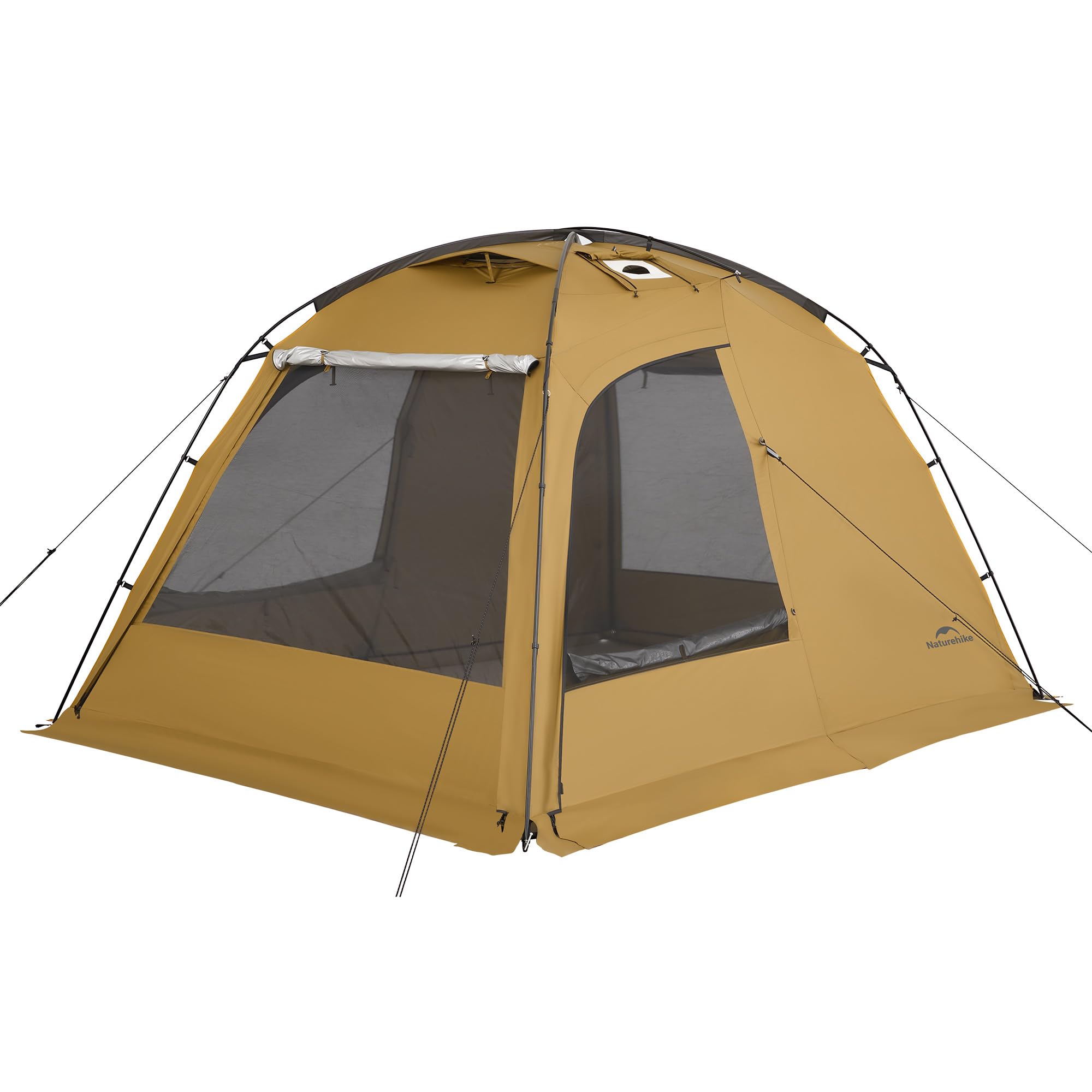 Naturehike Dune front view tent shows roomy sleeping area and stable frame for winter camping