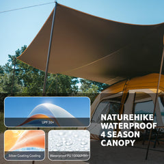 Naturehike Dune Hot Tent sturdy poles and ropes ensure wind resistance.