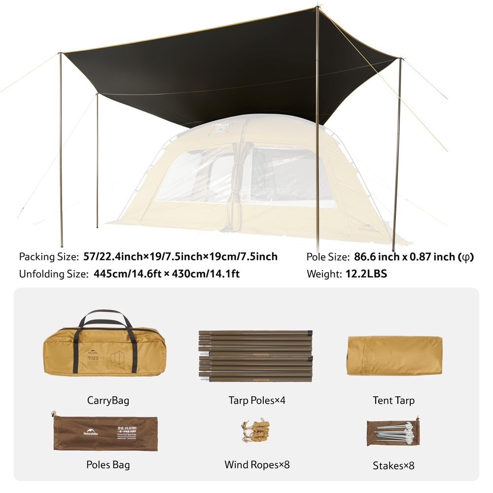 Naturehike Dune Hot Tent waterproof fabric blocks rain and UV.