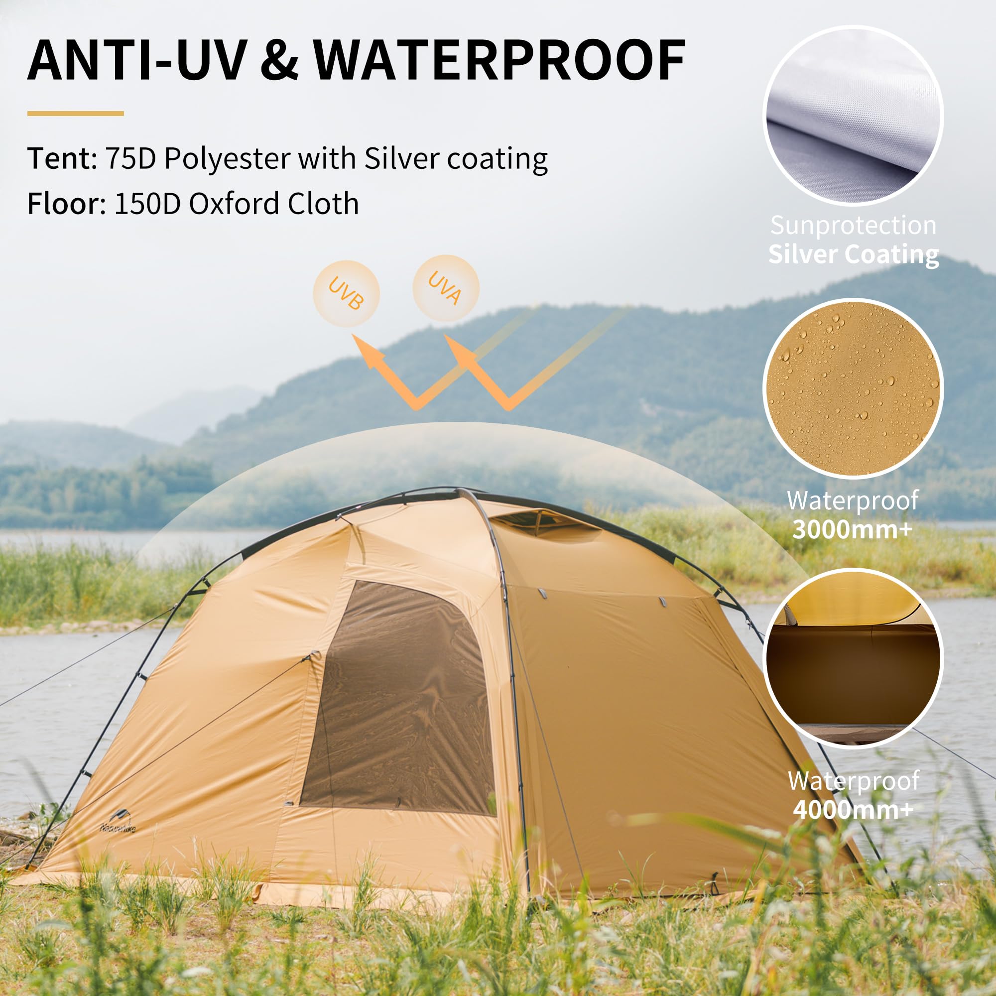 Naturehike Dune snow skirt and windproof design help weather resistance