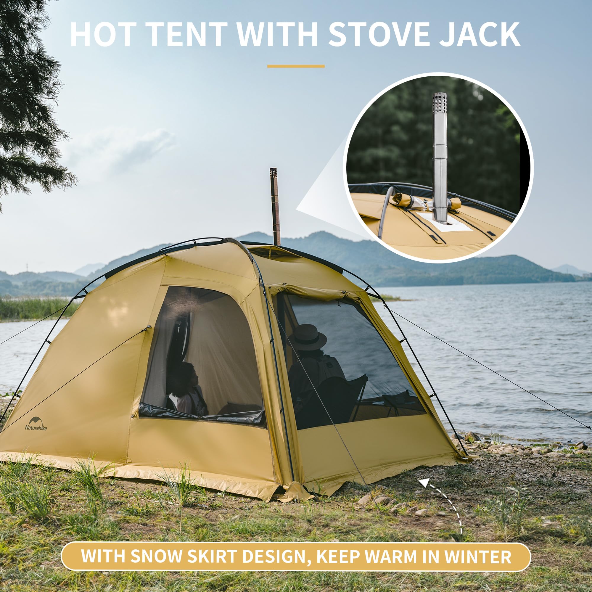 Naturehike Dune vestibule space demonstrates extra room for stoves, tables, and chairs