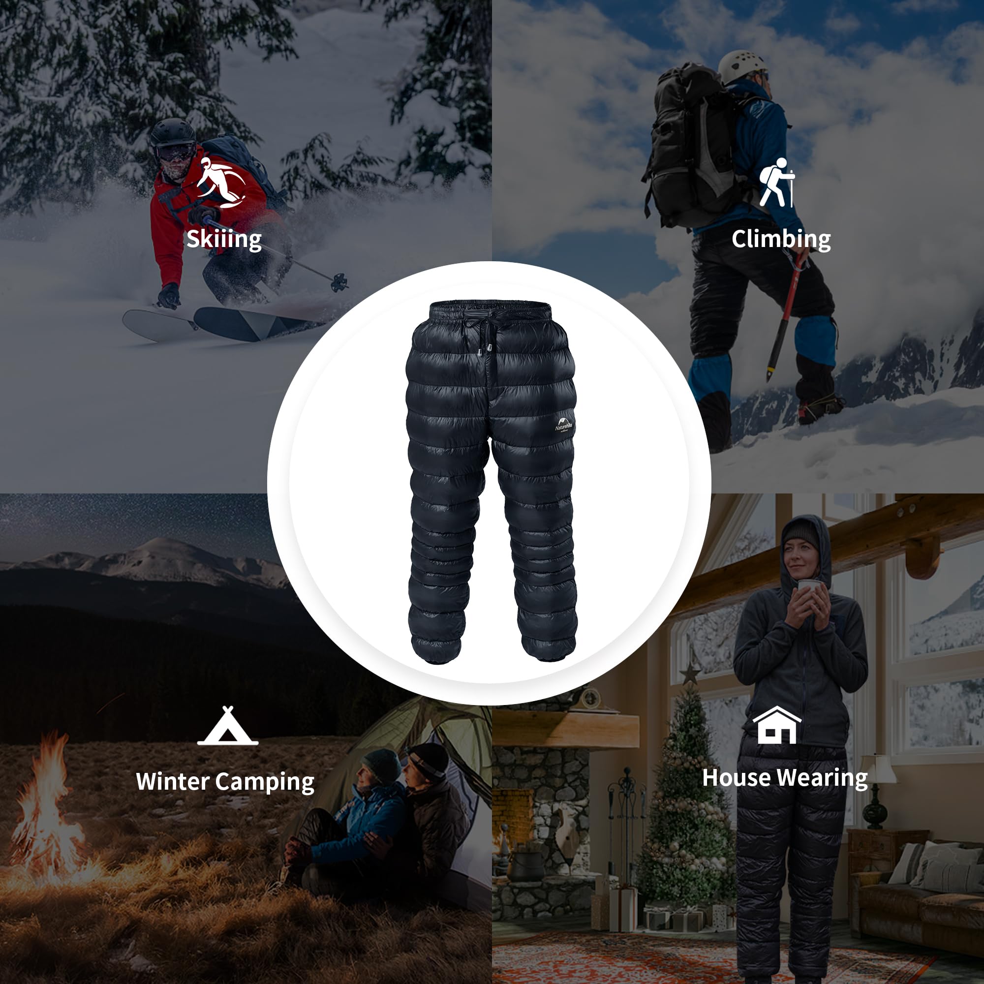 Naturehike DW Down Pants ultralight packable design fits in your daypack.