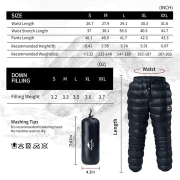 Naturehike DW Down Pants zipper-pocket detail adds secure storage for small essentials.
