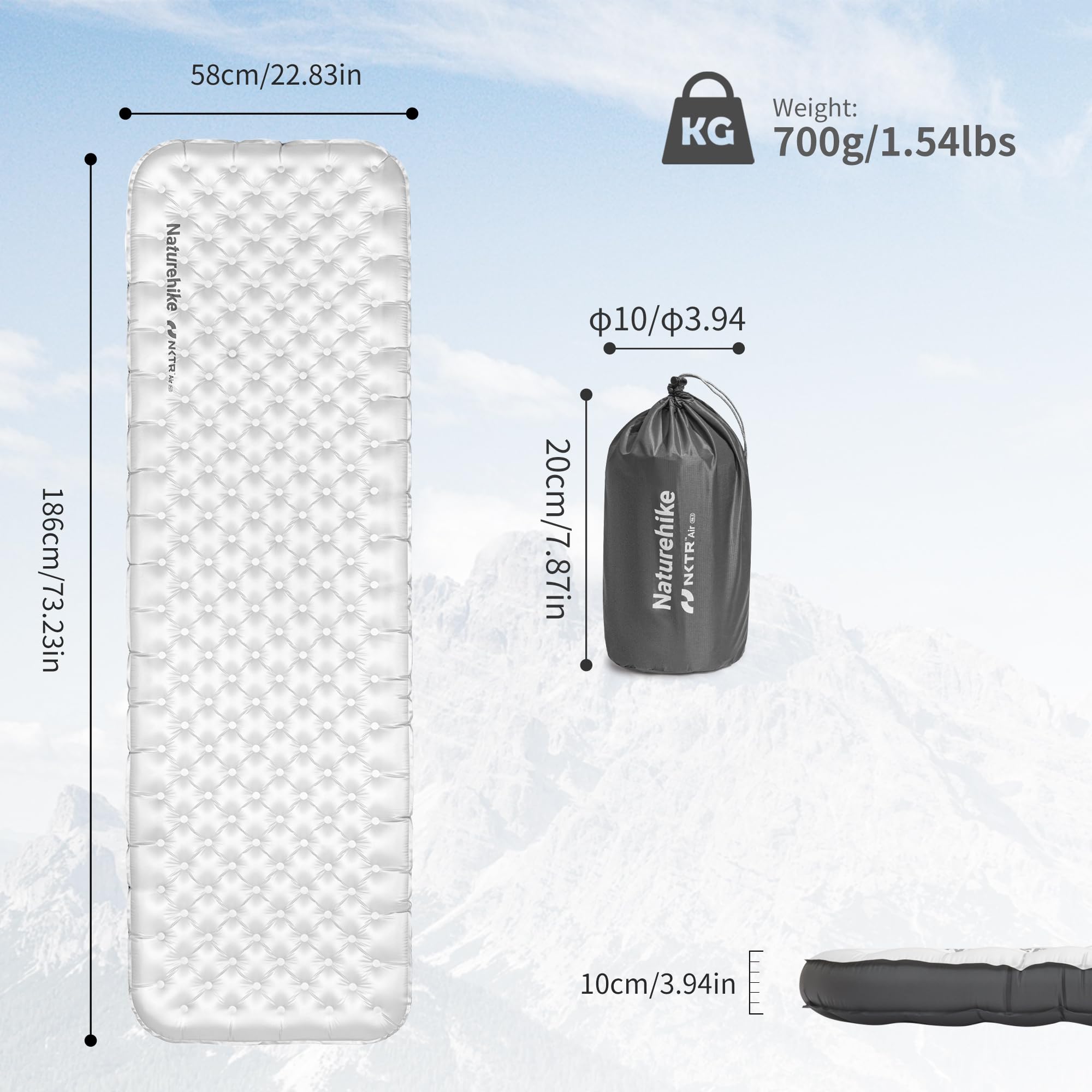 Naturehike eight-layer aluminum insulation structure enhances warmth retention.