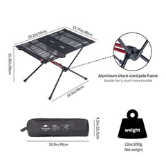 Naturehike FT07 cup holder detail highlights built-in drink access on the tabletop.