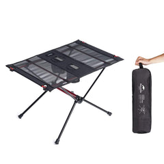 Naturehike FT07 setup camping table demonstrating quick assembly for outdoor meals.