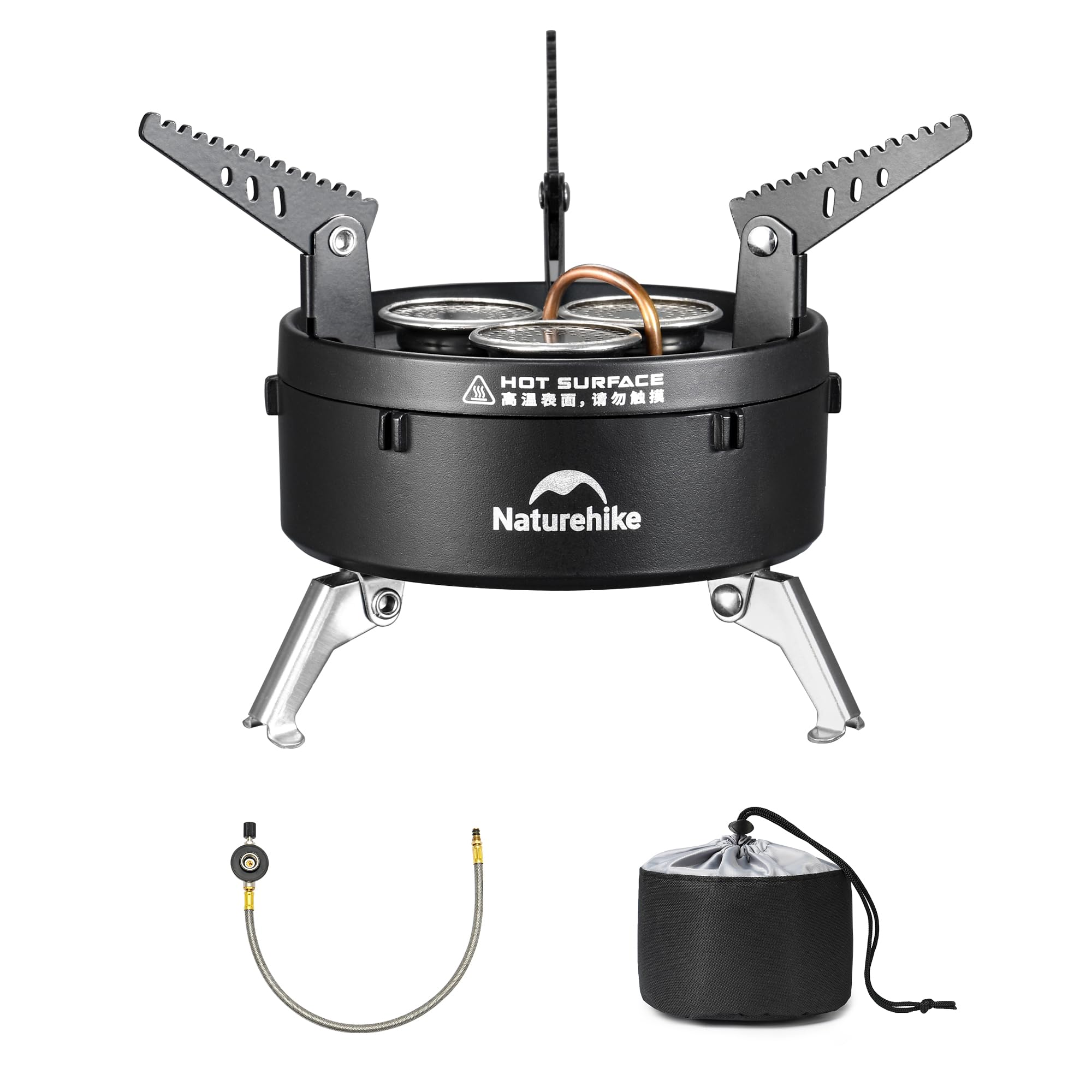 Naturehike IGT stove assembly demonstrates sturdy setup for outdoor cooking.