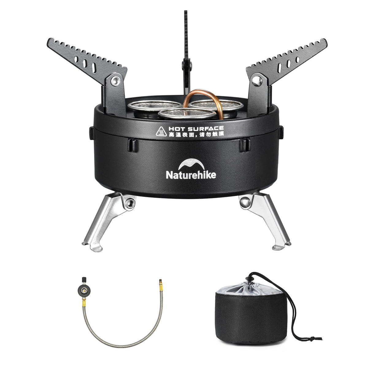 Naturehike IGT stove assembly demonstrates sturdy setup for outdoor cooking.