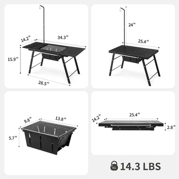 Naturehike IGT Table with detachable lantern stand for ambient lighting