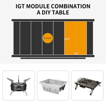 Naturehike IGT Table hanging rod design keeps utensils organized.