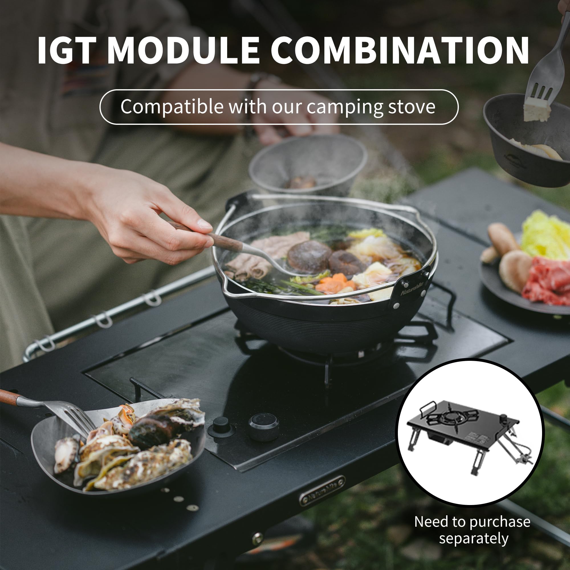 Naturehike IGT Table lid used as table extension for extra prep space