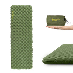 Naturehike insulated sleeping pad heat-reflective system demonstrates warmth retention for camping.