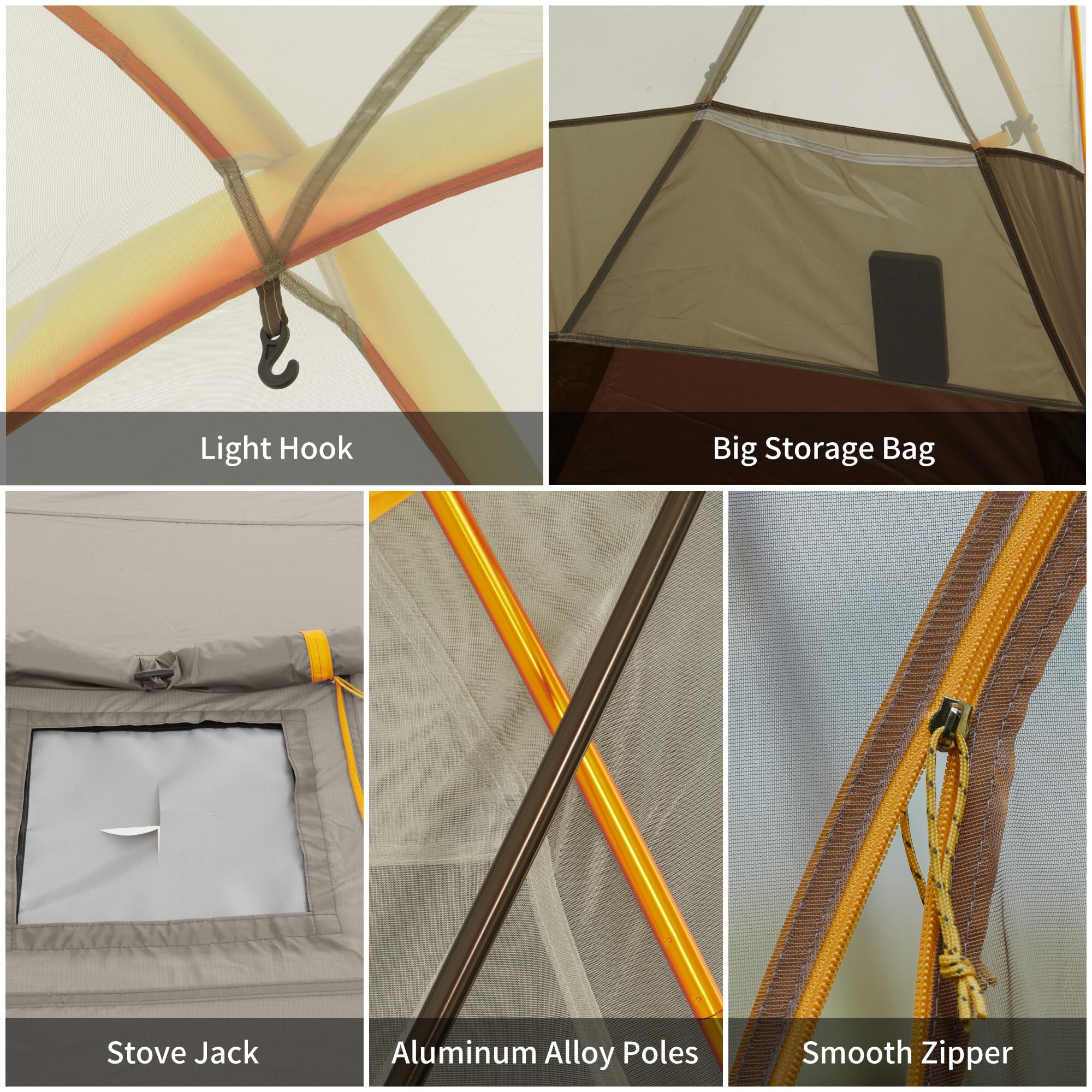 Naturehike Kota tent interior dimensions showing standing height and space