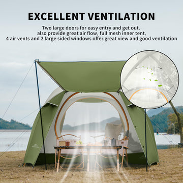 Naturehike Kota tent floor coverage shows durable PU-coated base