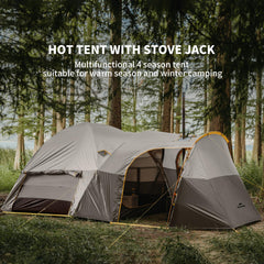 Naturehike Kota tent inner tent separation demonstrating freestanding warm-season setup