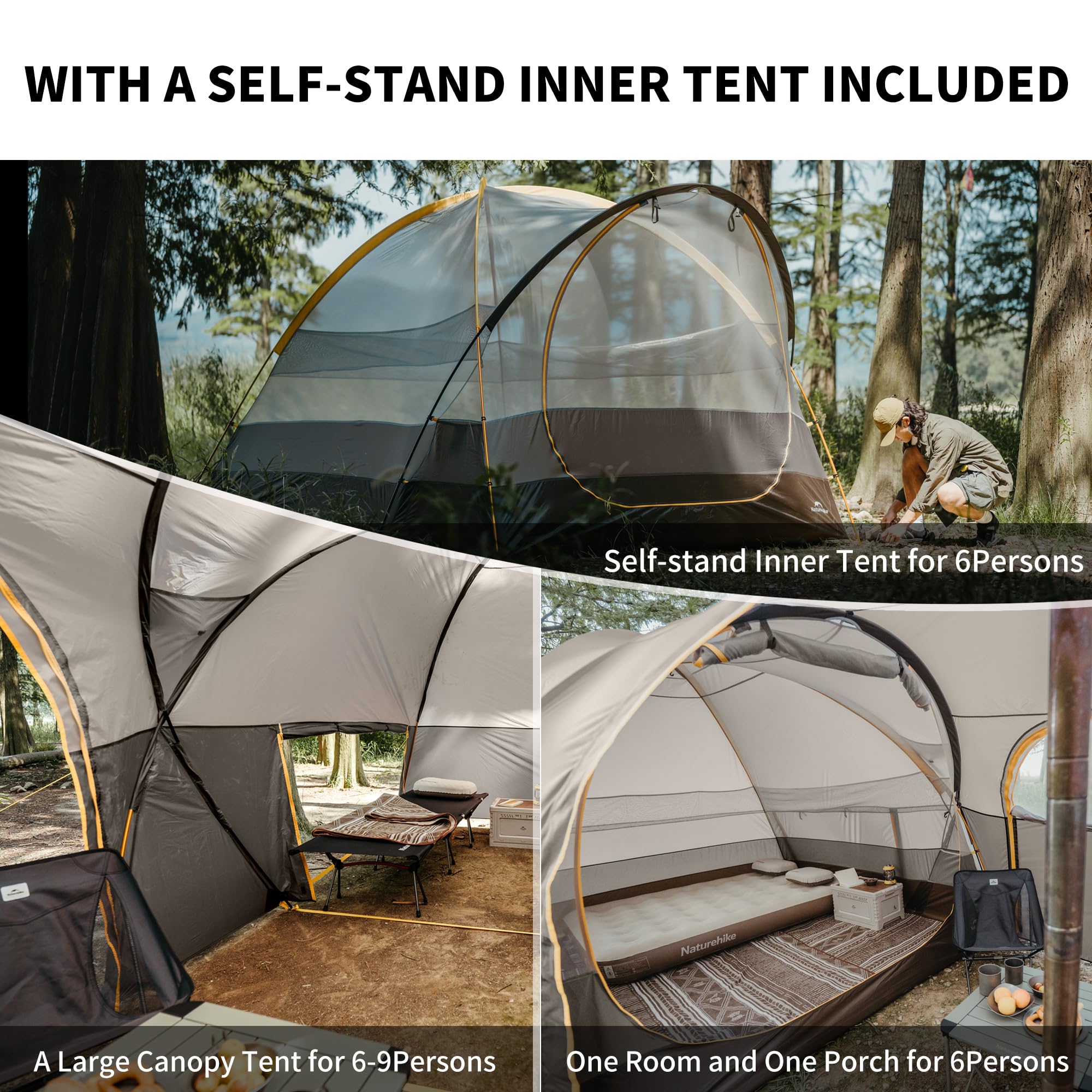 Naturehike Kota tent ventilation with mesh windows for airflow and reduced condensation