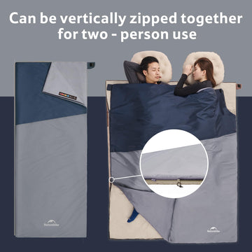 Naturehike sleeping bag outer fabric close-up demonstrates durable water-repellent shell