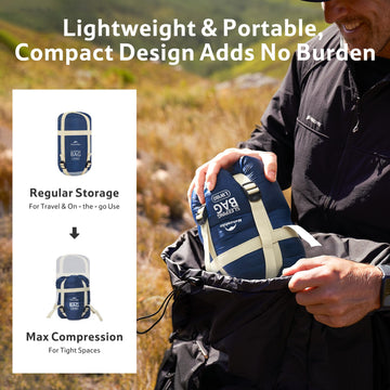 Naturehike sleeping bag packed in compression sack for ultra-portable travel