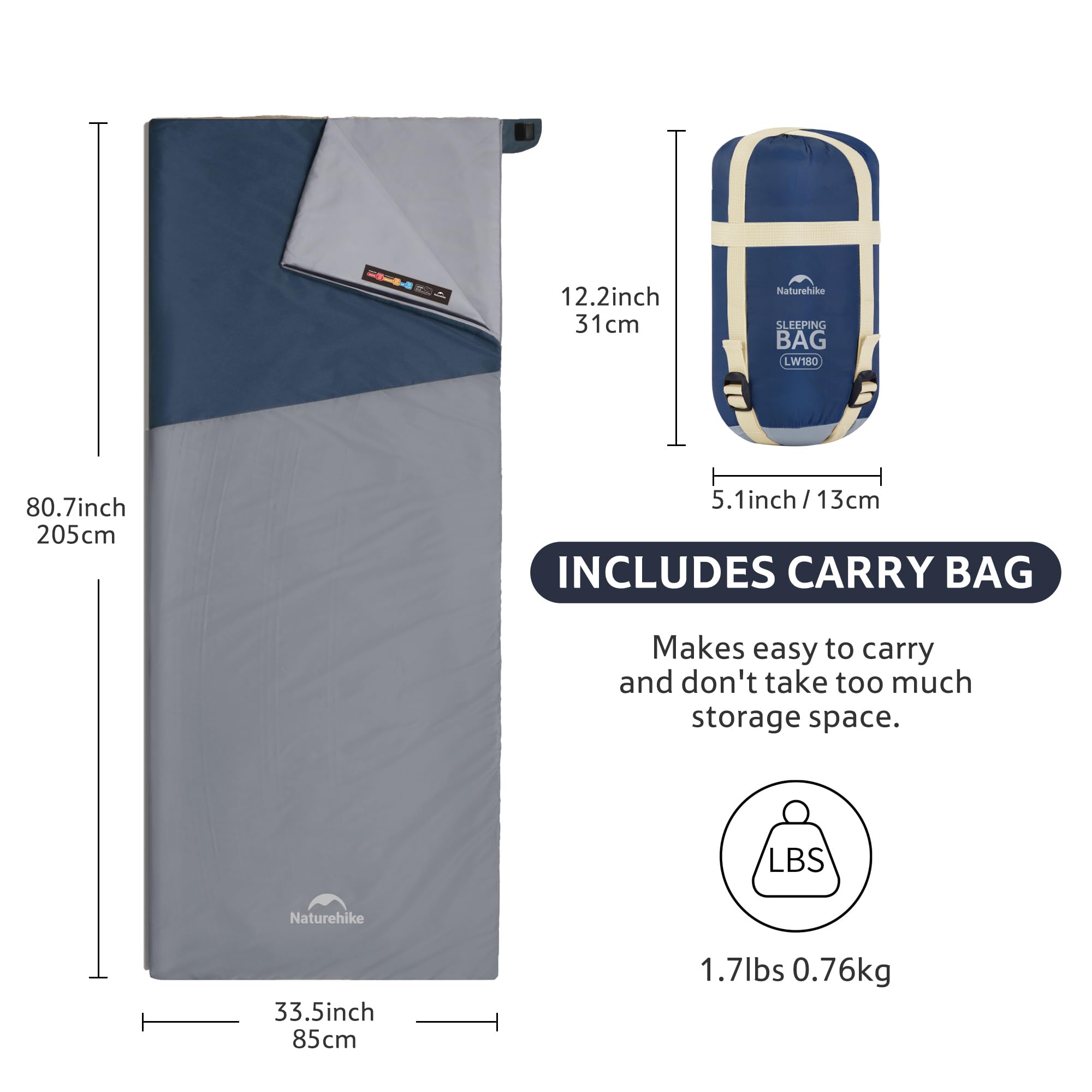 Naturehike sleeping bag waterproof materials highlight protection in wet conditions