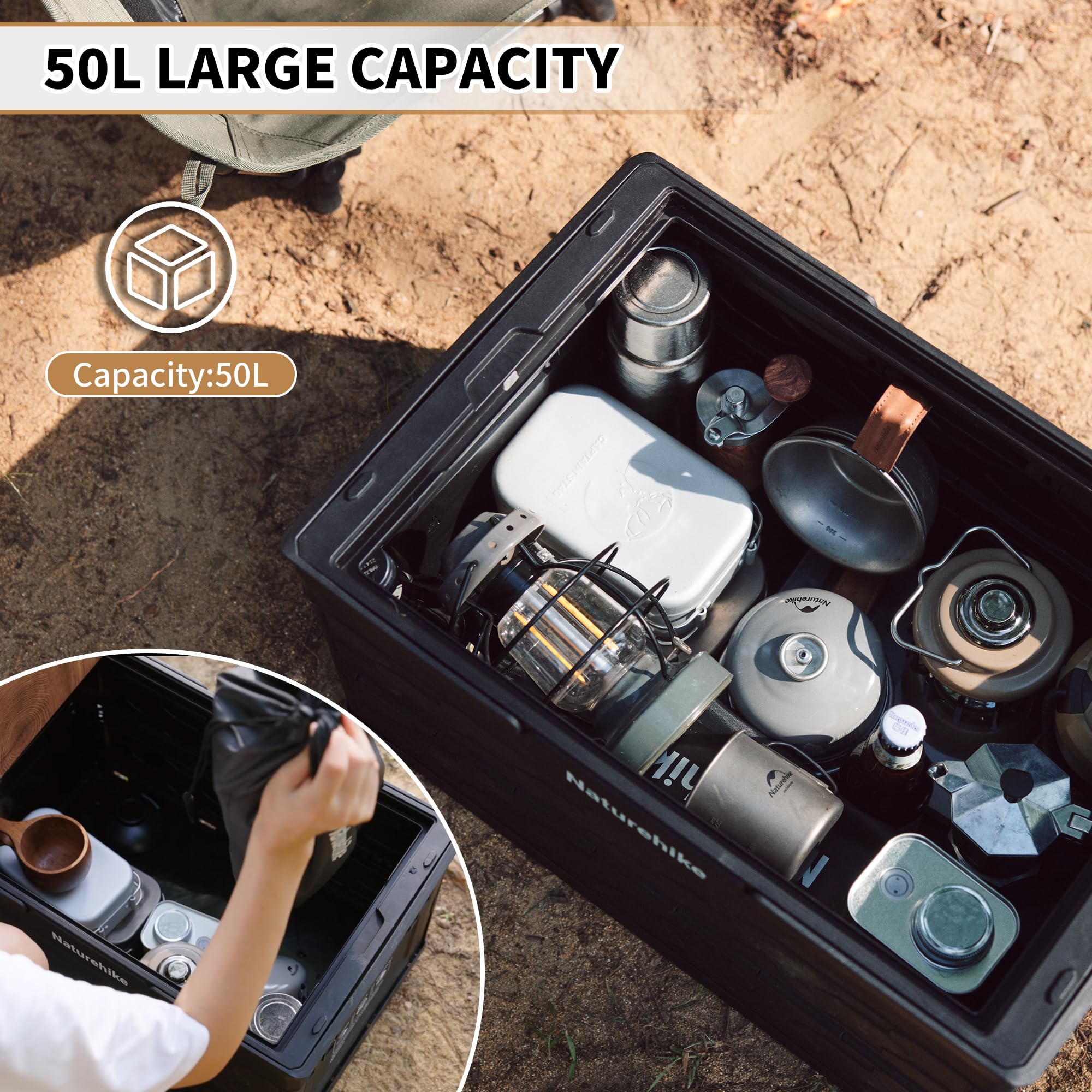 Naturehike Lispace multi-function design suits camping, picnics, and home storage.