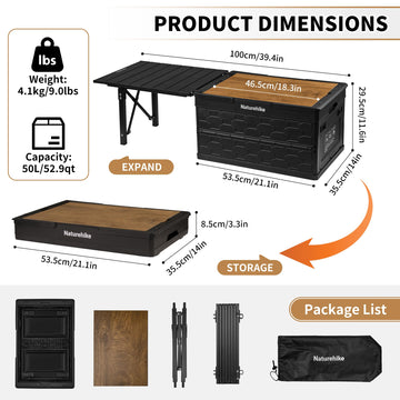 Naturehike Lispace storage box with handle for easy transport and organization.