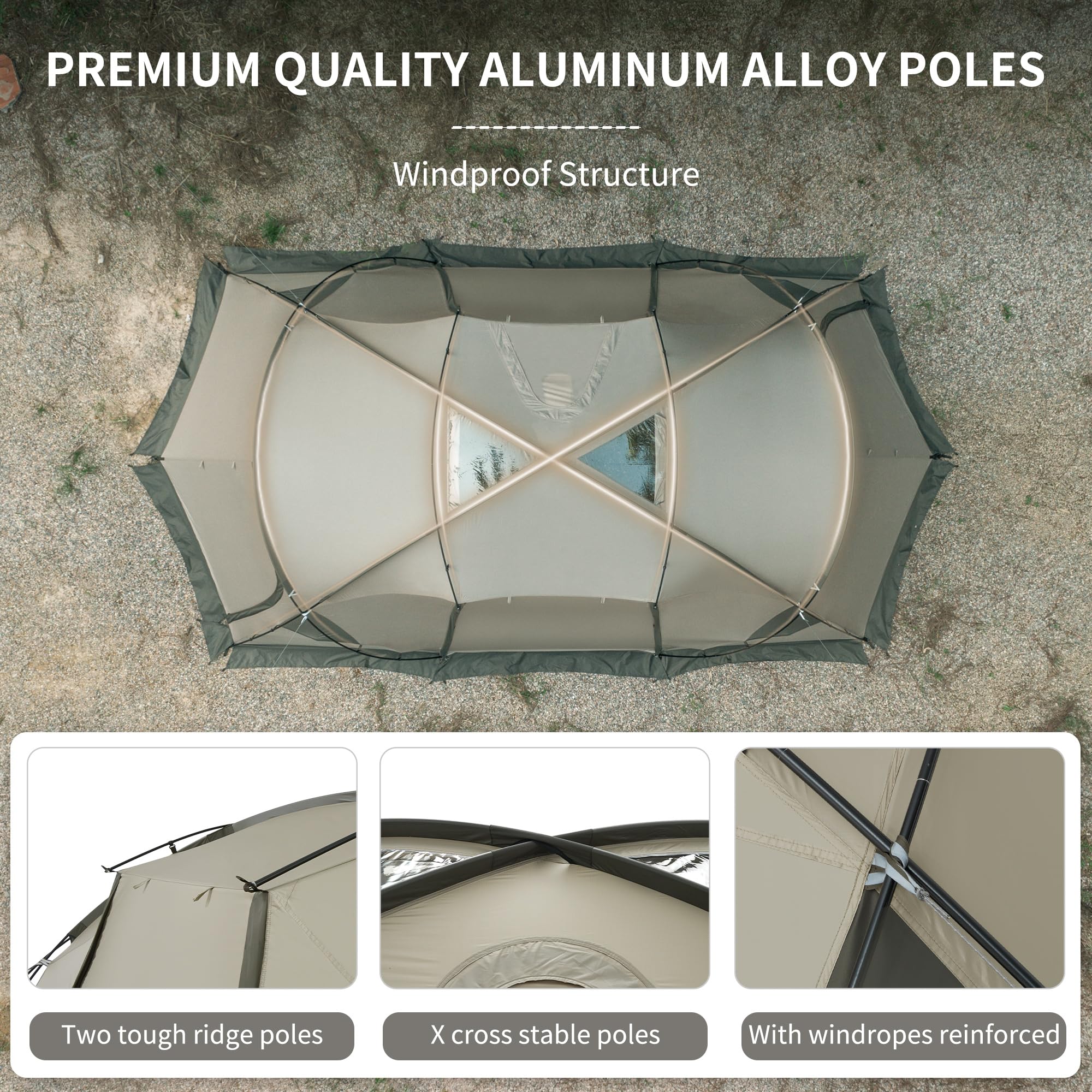 Naturehike Massif sky-view top enables daytime stargazing and light entry