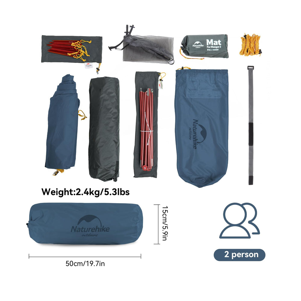 Naturehike Mongar dual-doors with vestibules provide easy access and storage