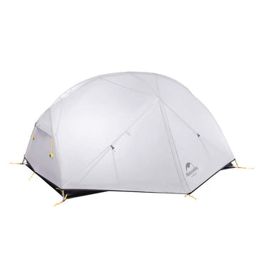 Naturehike Mongar front view gray tent emphasizes compact backpacking design for two