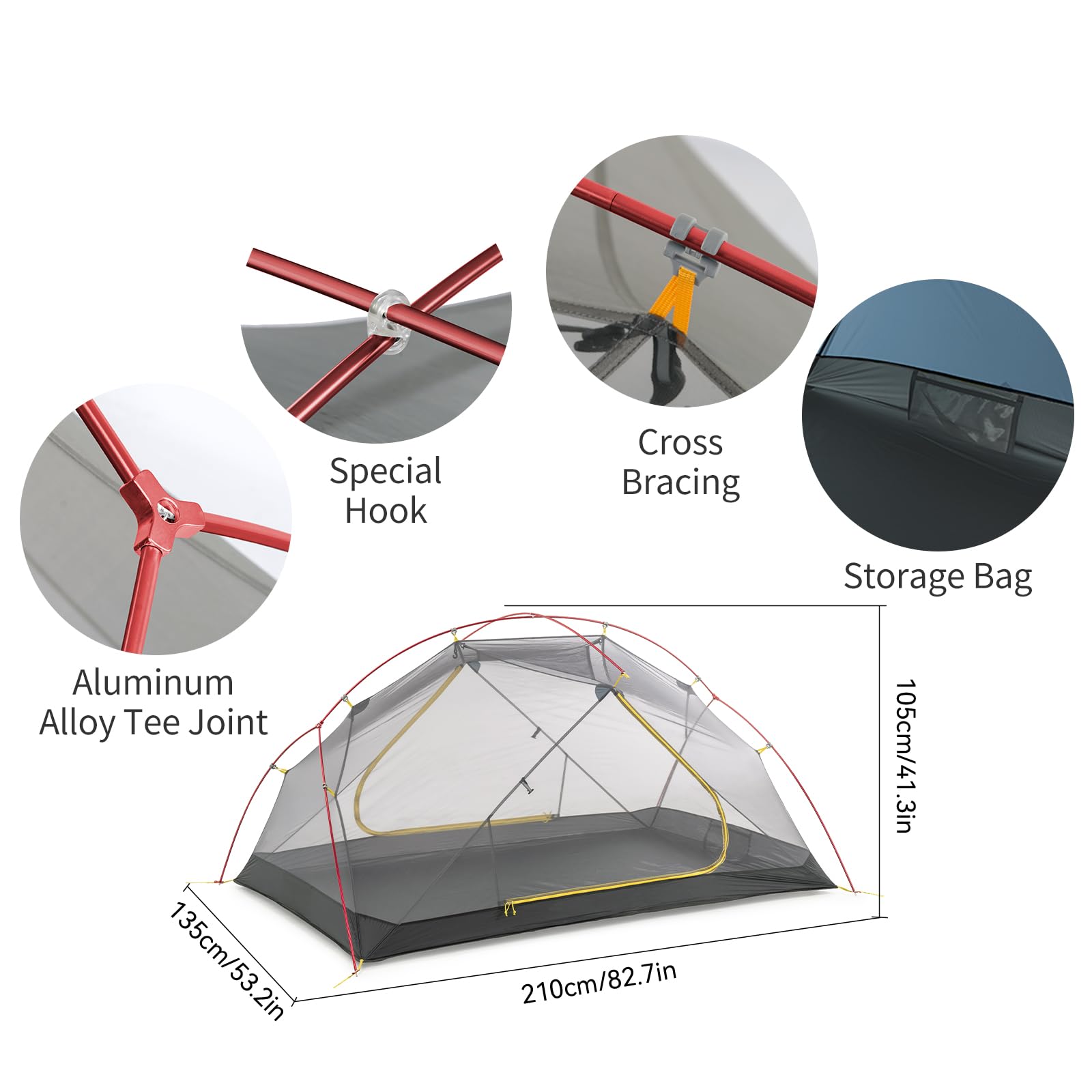 Naturehike Mongar two-person tent weighs about 5.3lbs for backpacking