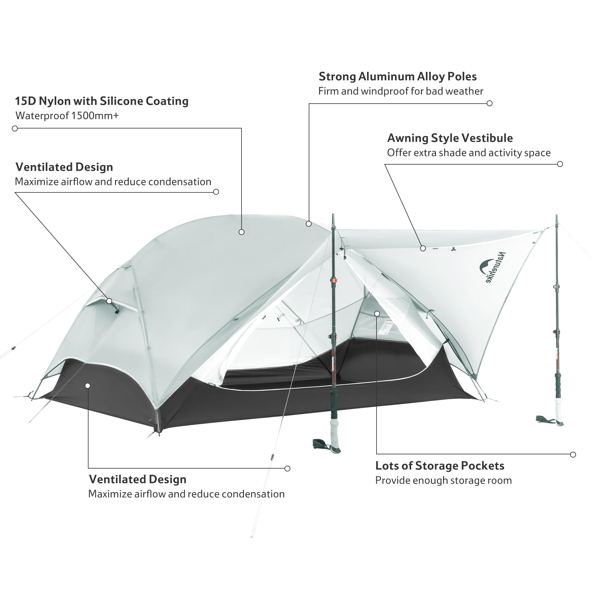 Naturehike Mongar UL expandable awning provides shade and rain protection