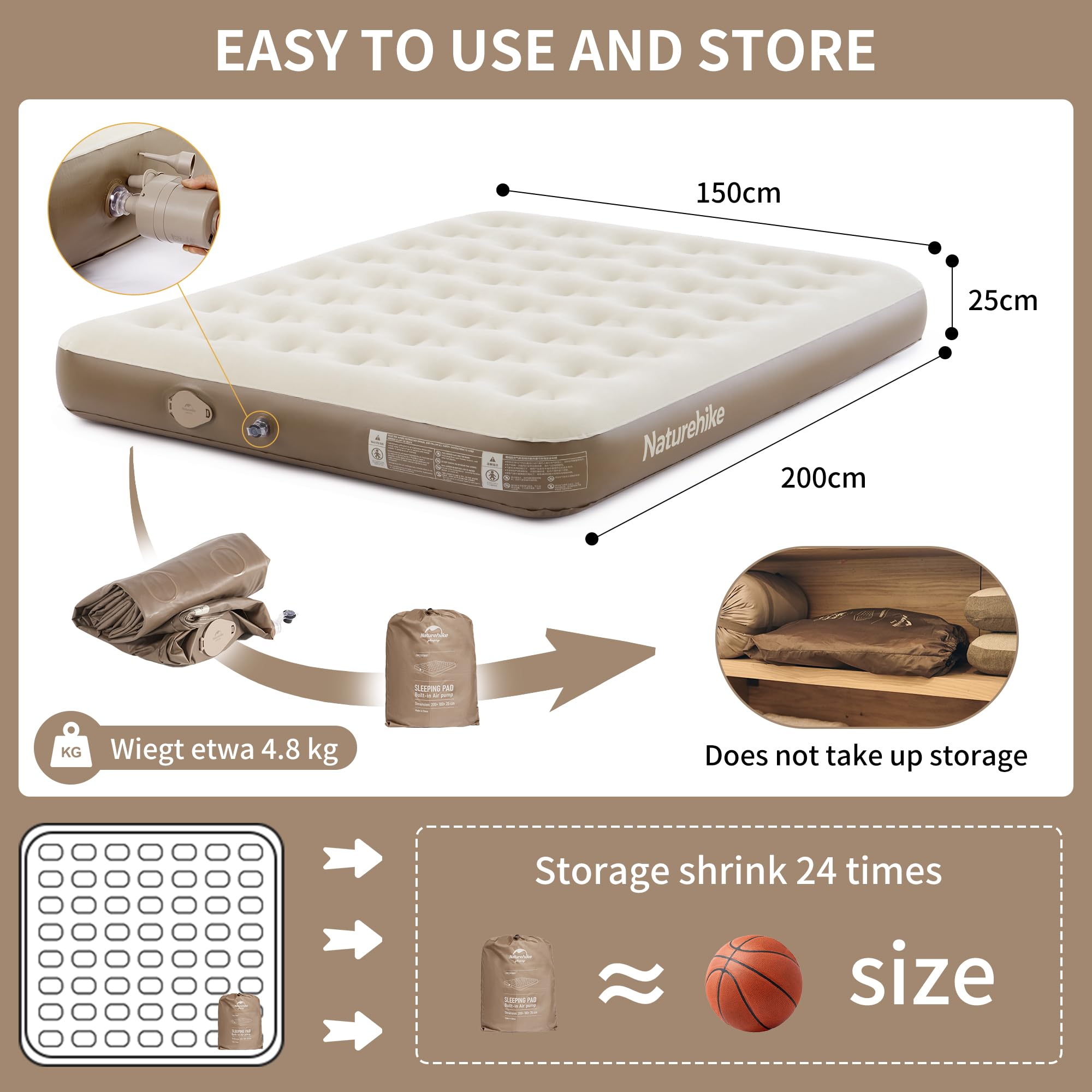 Naturehike Narrow King camping use ready for outdoor comfort on the go.