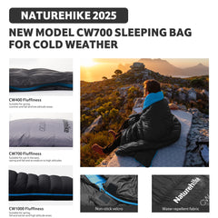 Naturehike neck collar and wind bars provide draft reduction during cold nights