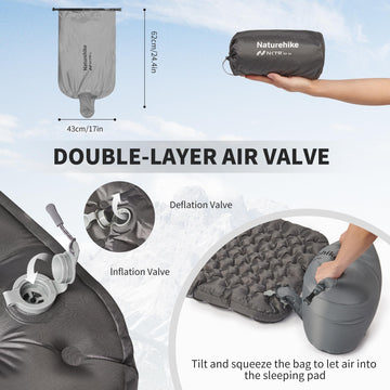 Naturehike 20D nylon TPU material closeup shows durability and low-temperature resilience.
