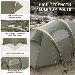 Naturehike Opalus interior is spacious, fitting 2-3 sleepers comfortably.